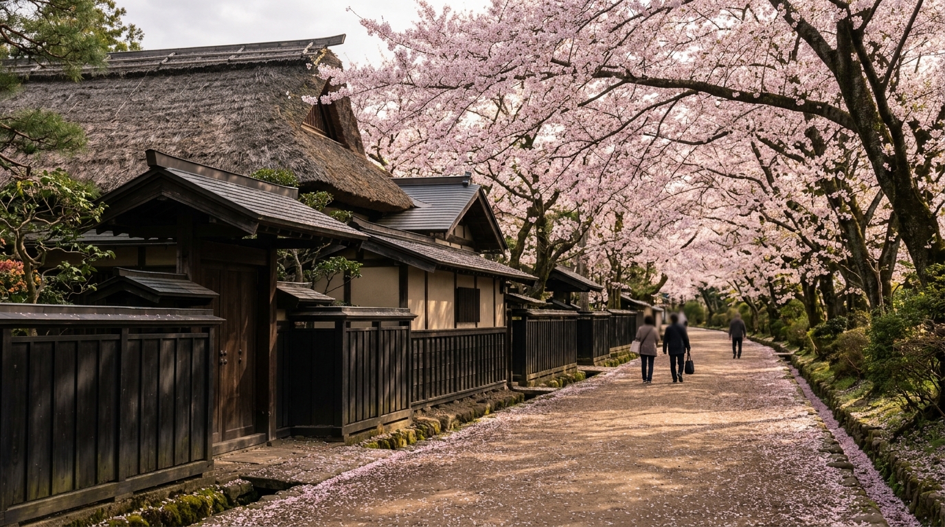ふるさと広場・武家屋敷エリアの桜散歩コース