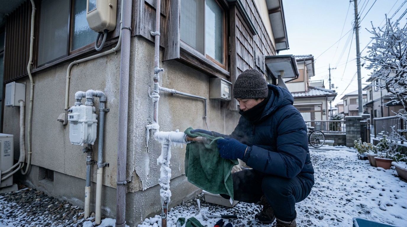 佐倉の冬に水道管が凍結したときの直し方